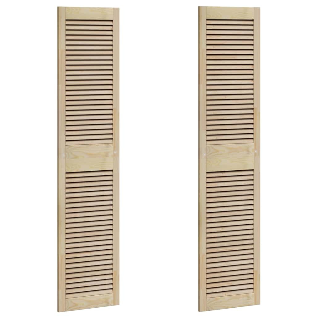 VidaXL Kastdeur 2 pcs Naturel 140.5 x 2.1 x 49.5 cm Massief grenenhout