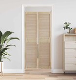 VidaXL Kastdeur 2 pcs Naturel 140.5 x 2.1 x 49.5 cm Massief grenenhout