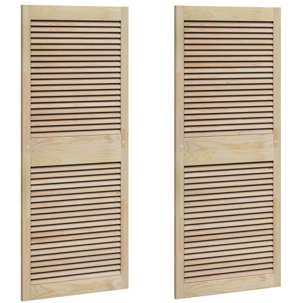 VidaXL Kastdeur 2 pcs Naturel 140.5 x 2.1 x 49.5 cm Massief grenenhout