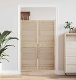 VidaXL Kastdeur 2 pcs Naturel 140.5 x 2.1 x 49.5 cm Massief grenenhout