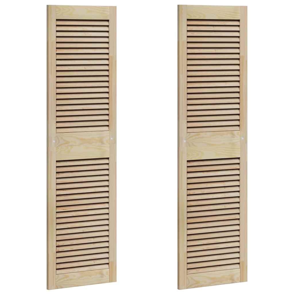 VidaXL Kastdeur 2 pcs Naturel 140.5 x 2.1 x 49.5 cm Massief grenenhout