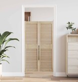 VidaXL Kastdeur 2 pcs Naturel 140.5 x 2.1 x 49.5 cm Massief grenenhout