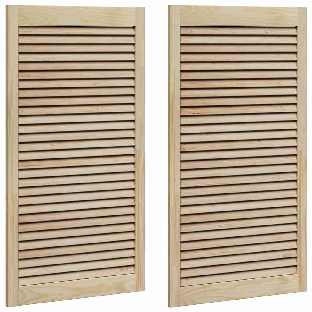 VidaXL Kastdeur 2 pcs Naturel 140.5 x 2.1 x 49.5 cm Massief grenenhout