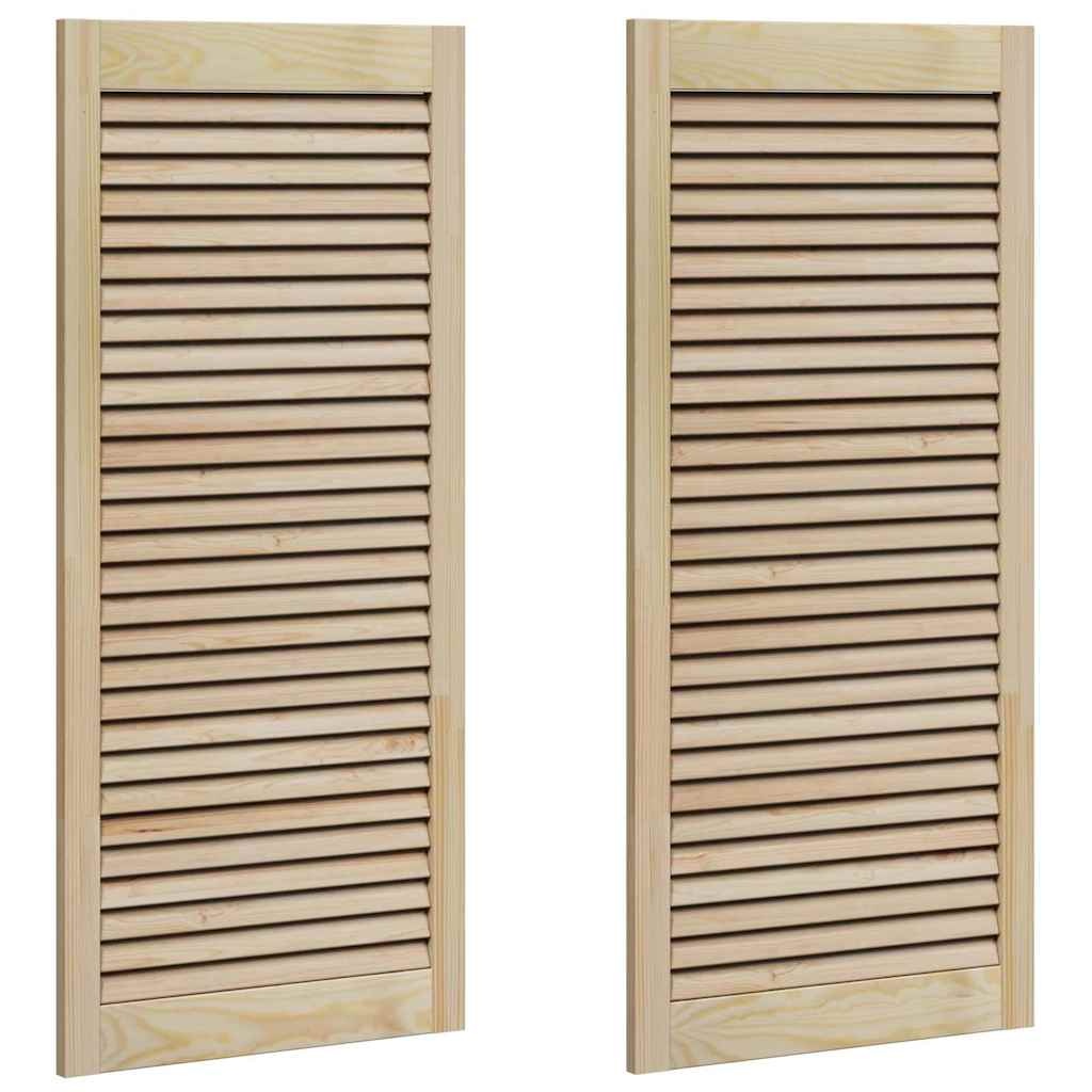 VidaXL Kastdeur 2 pcs Naturel 140.5 x 2.1 x 49.5 cm Massief grenenhout
