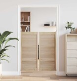 VidaXL Kastdeur 2 pcs Naturel 140.5 x 2.1 x 49.5 cm Massief grenenhout