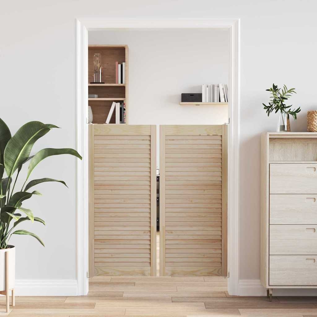 VidaXL Kastdeur 2 pcs Naturel 140.5 x 2.1 x 49.5 cm Massief grenenhout