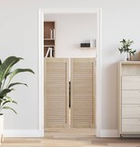 VidaXL Kastdeur 2 pcs Naturel 140.5 x 2.1 x 49.5 cm Massief grenenhout