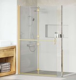 VidaXL Inloop douche wand Goud en transparant 120 x 190 cm Gehard glas