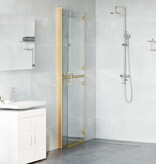 VidaXL Inloop douche wand Goud en transparant 120 x 190 cm Gehard glas