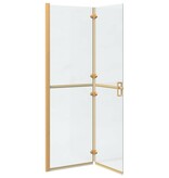 VidaXL Inloop douche wand Goud en transparant 120 x 190 cm Gehard glas