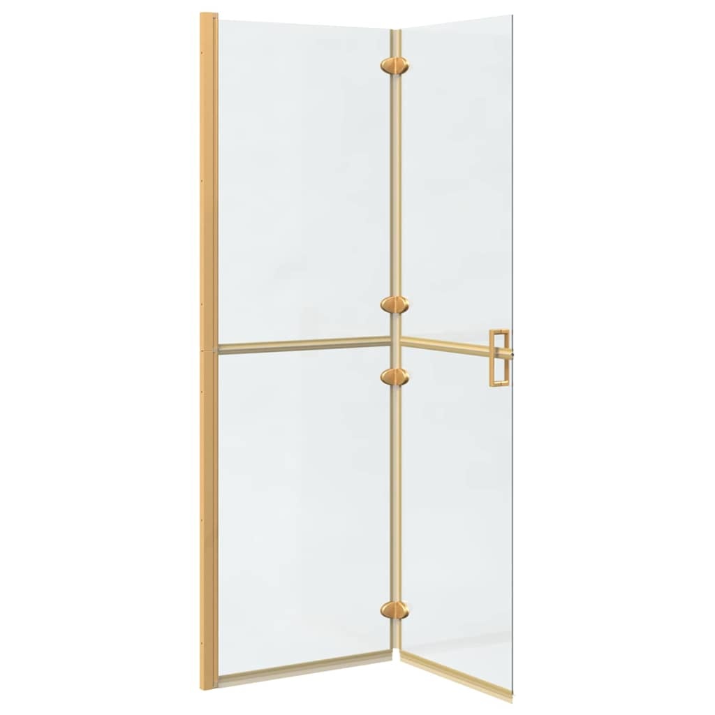 VidaXL Inloop douche wand Goud en transparant 120 x 190 cm Gehard glas