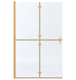 VidaXL Inloop douche wand Goud en transparant 120 x 190 cm Gehard glas
