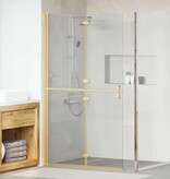 VidaXL Inloop douche wand Goud en transparant 110 x 190 cm Gehard glas