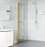 VidaXL Inloop douche wand Goud en transparant 110 x 190 cm Gehard glas
