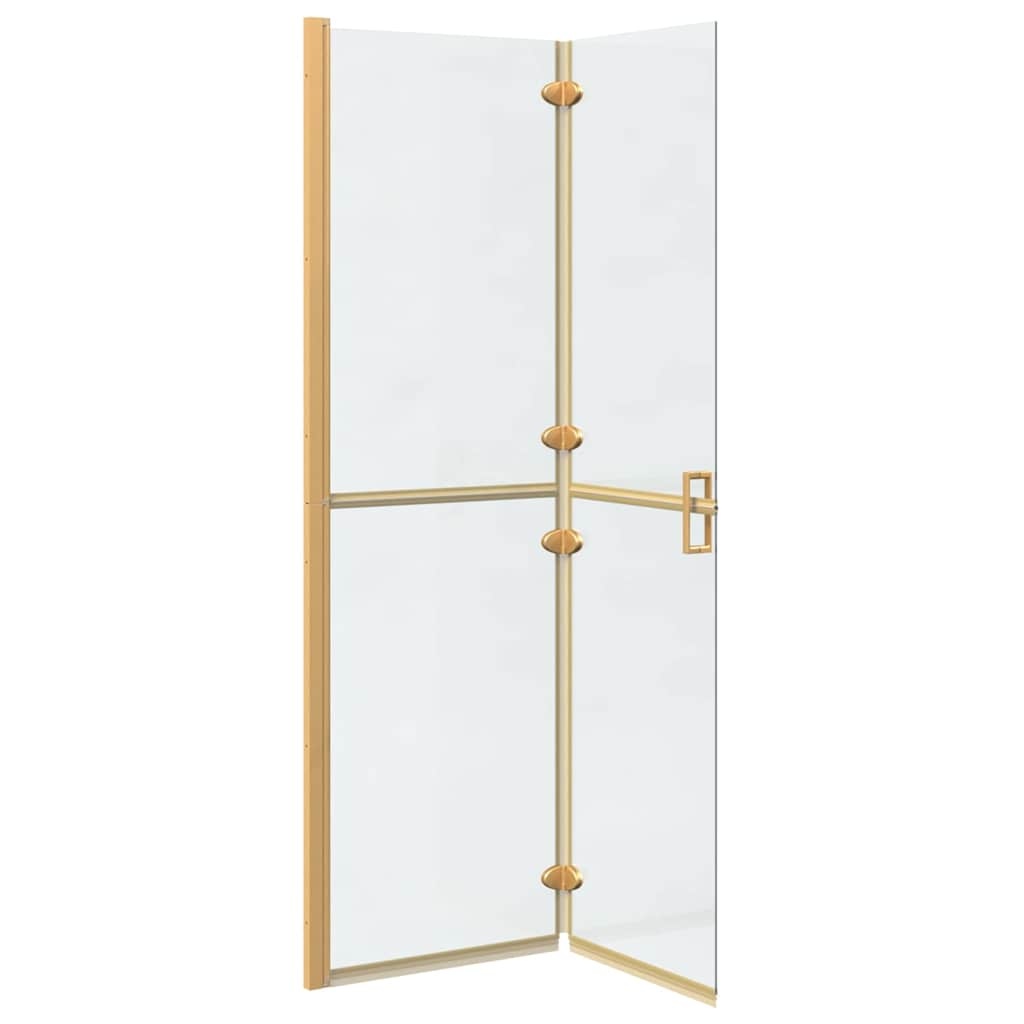 VidaXL Inloop douche wand Goud en transparant 110 x 190 cm Gehard glas