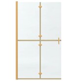 VidaXL Inloop douche wand Goud en transparant 110 x 190 cm Gehard glas