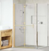 VidaXL Inloop douche wand Goud en transparant 100 x 190 cm Gehard glas