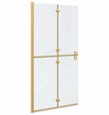 VidaXL Inloop douche wand Goud en transparant 100 x 190 cm Gehard glas