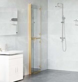 VidaXL Inloop douche wand Goud en transparant 100 x 190 cm Gehard glas
