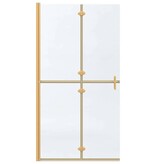 VidaXL Inloop douche wand Goud en transparant 100 x 190 cm Gehard glas