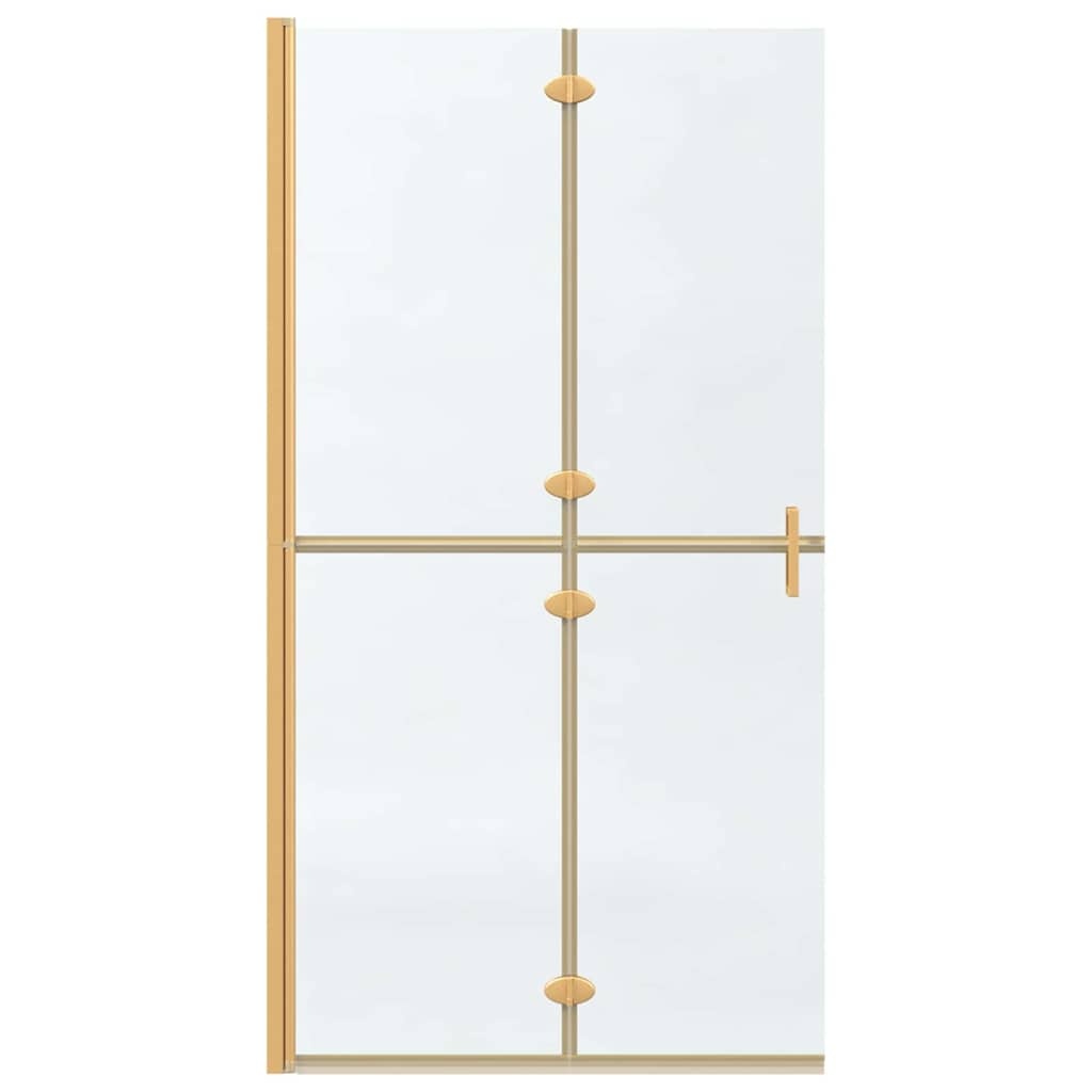 VidaXL Inloop douche wand Goud en transparant 100 x 190 cm Gehard glas