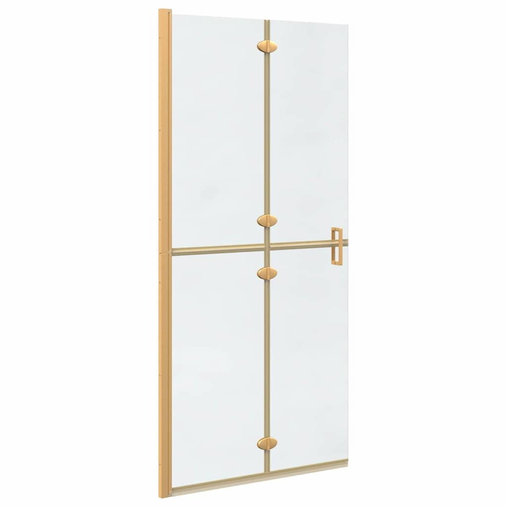 VidaXL Inloop douche wand Goud en transparant 90 x 190 cm Gehard glas