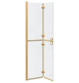 VidaXL Inloop douche wand Goud en transparant 90 x 190 cm Gehard glas