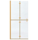 VidaXL Inloop douche wand Goud en transparant 90 x 190 cm Gehard glas