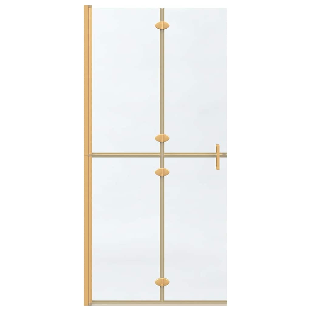VidaXL Inloop douche wand Goud en transparant 90 x 190 cm Gehard glas
