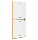VidaXL Inloop douche wand Goud en transparant 80 x 190 cm Gehard glas