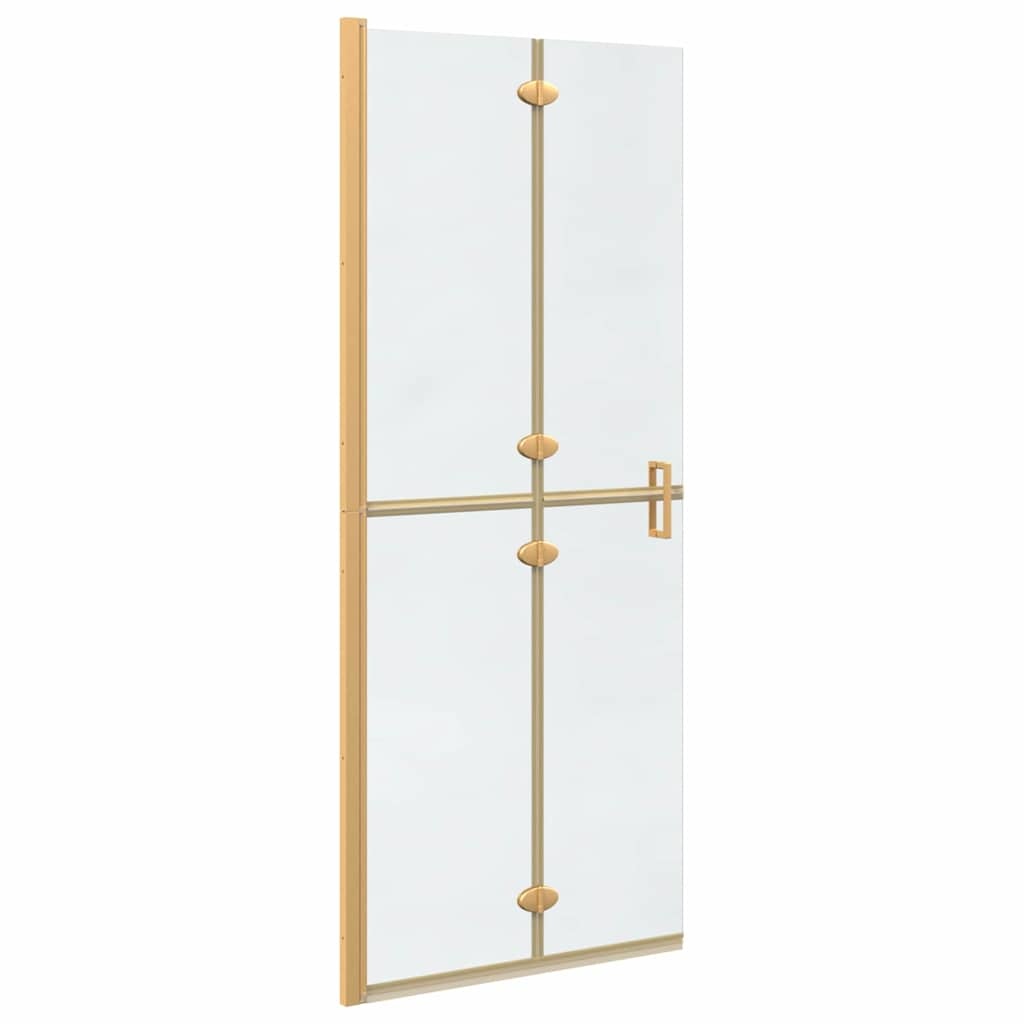 VidaXL Inloop douche wand Goud en transparant 80 x 190 cm Gehard glas