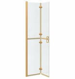 VidaXL Inloop douche wand Goud en transparant 80 x 190 cm Gehard glas