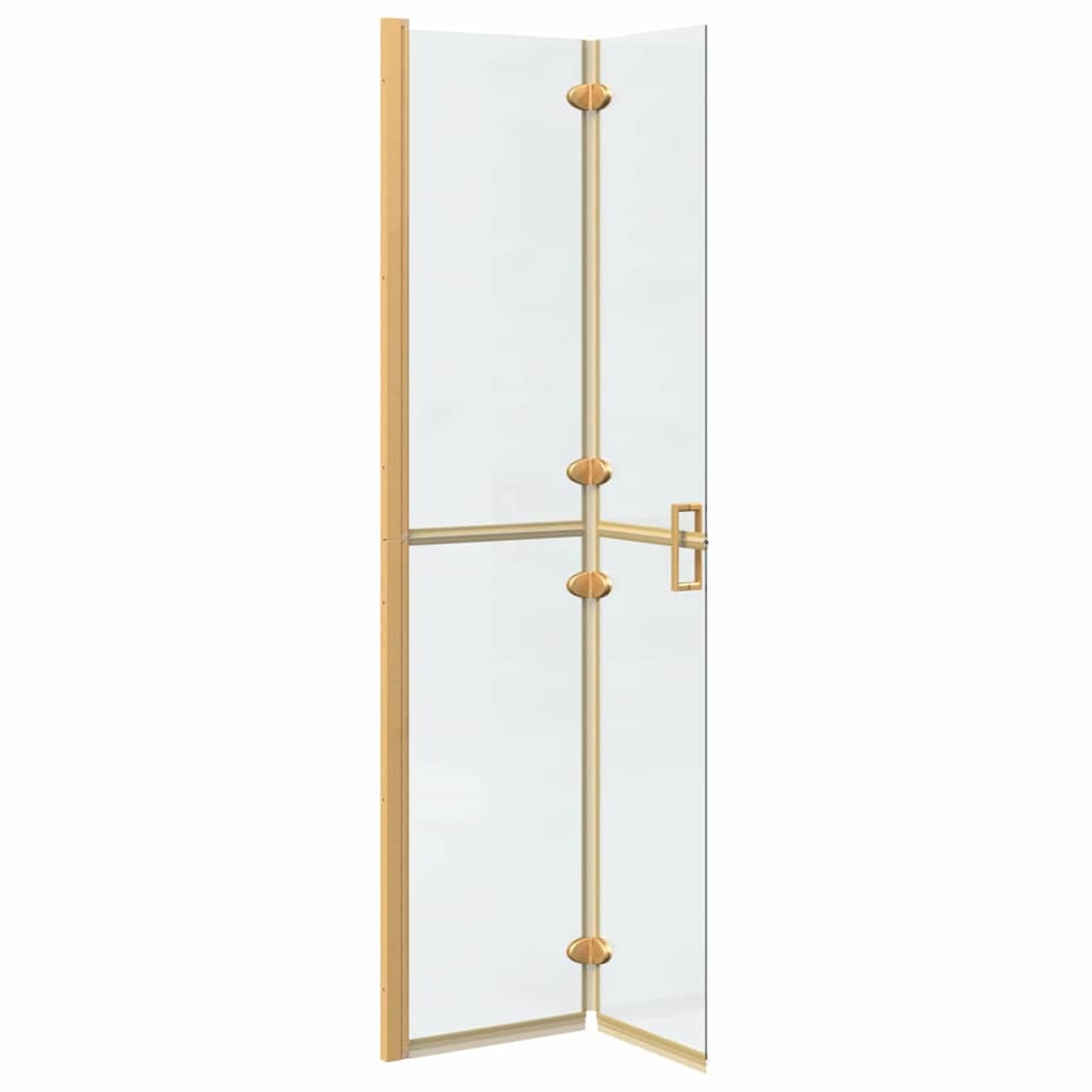 VidaXL Inloop douche wand Goud en transparant 80 x 190 cm Gehard glas