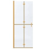 VidaXL Inloop douche wand Goud en transparant 80 x 190 cm Gehard glas