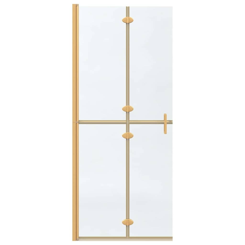 VidaXL Inloop douche wand Goud en transparant 80 x 190 cm Gehard glas