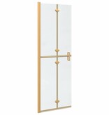 VidaXL Inloop douche wand Goud en transparant 70 x 190 cm Gehard glas