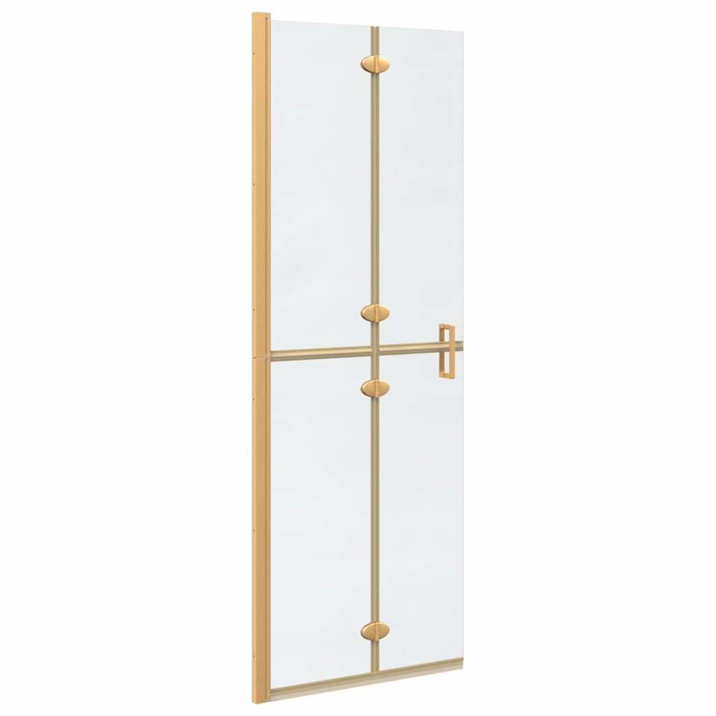 VidaXL Inloop douche wand Goud en transparant 70 x 190 cm Gehard glas