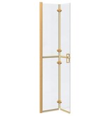 VidaXL Inloop douche wand Goud en transparant 70 x 190 cm Gehard glas
