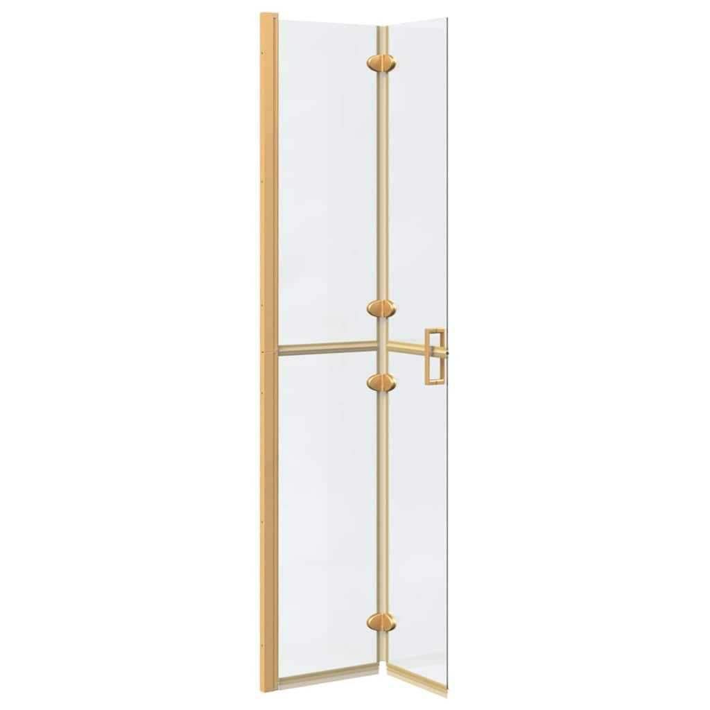 VidaXL Inloop douche wand Goud en transparant 70 x 190 cm Gehard glas