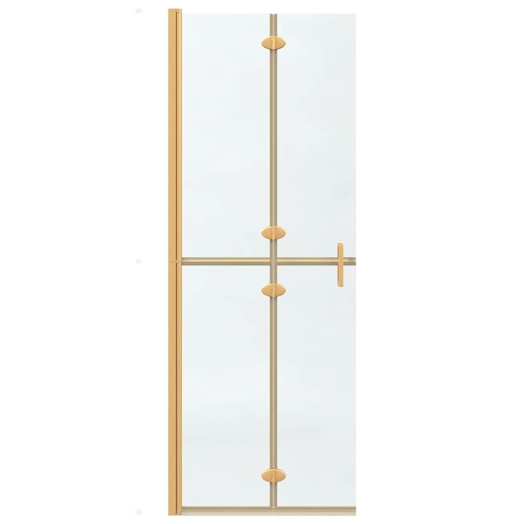 VidaXL Inloop douche wand Goud en transparant 70 x 190 cm Gehard glas