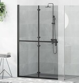 VidaXL Inloop douche wand Zwart en donkertransparant 120 x 190 cm