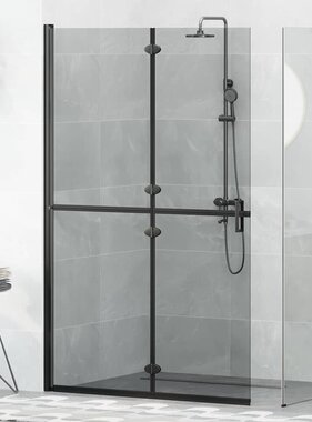 VidaXL Inloop douche wand Zwart en donkertransparant 120 x 190 cm