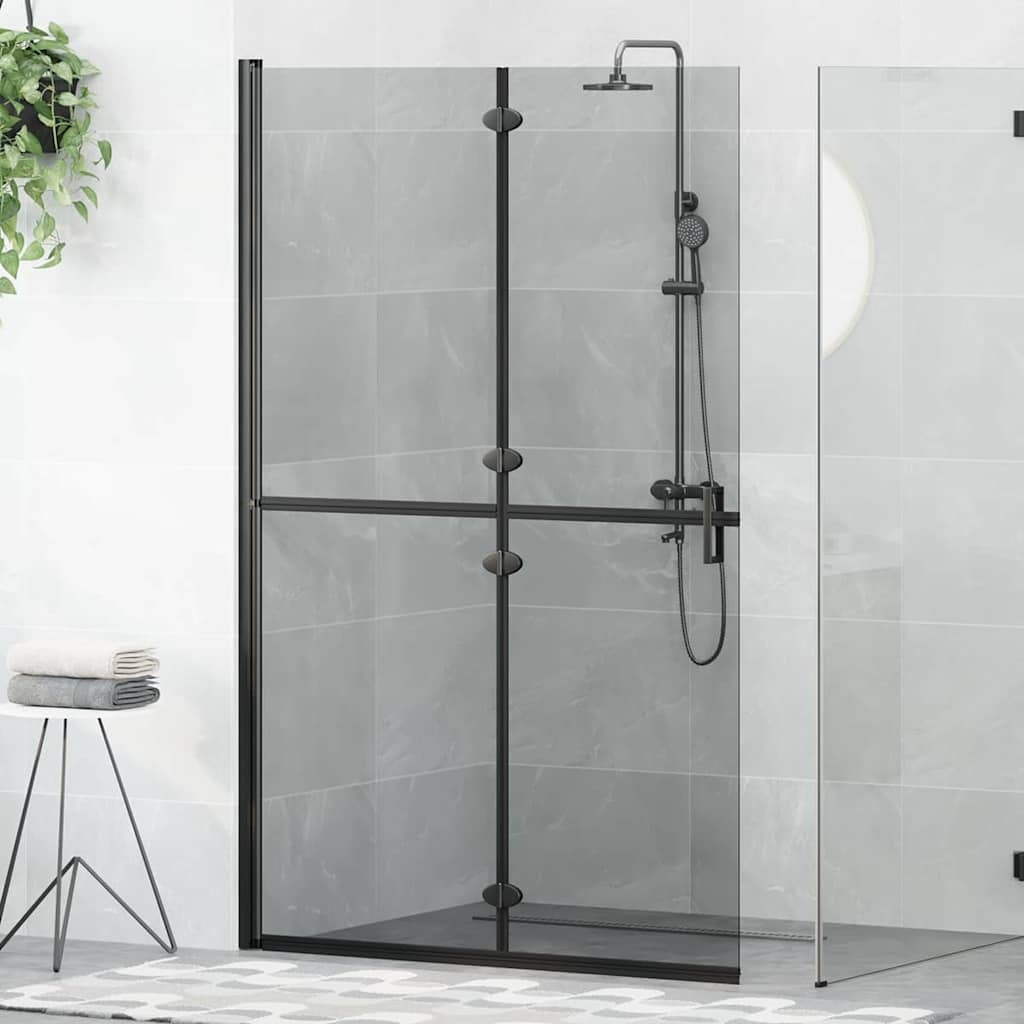 VidaXL Inloop douche wand Zwart en donkertransparant 120 x 190 cm