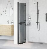 VidaXL Inloop douche wand Zwart en donkertransparant 120 x 190 cm