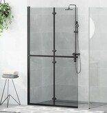 VidaXL Inloop douche wand Zwart en donkertransparant 110 x 190 cm