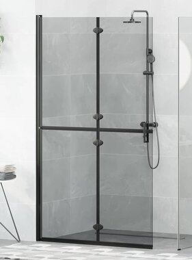 VidaXL Inloop douche wand Zwart en donkertransparant 110 x 190 cm