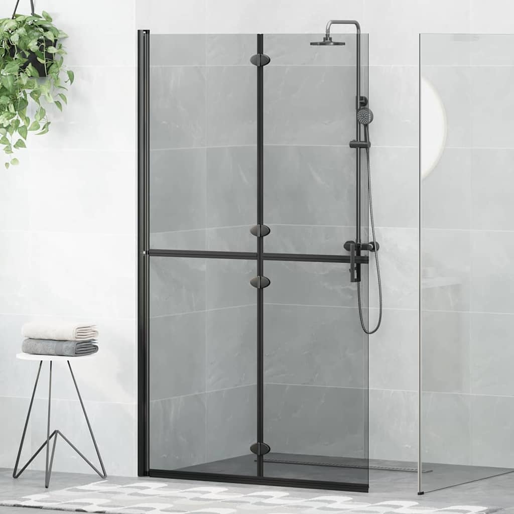 VidaXL Inloop douche wand Zwart en donkertransparant 110 x 190 cm