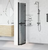 VidaXL Inloop douche wand Zwart en donkertransparant 110 x 190 cm