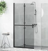 VidaXL Inloop douche wand Zwart en donkertransparant 100 x 190 cm