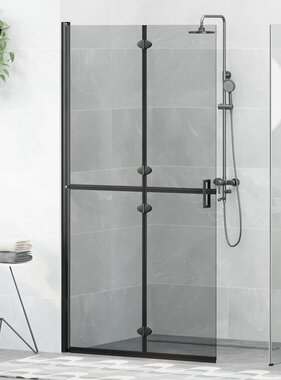 VidaXL Inloop douche wand Zwart en donkertransparant 100 x 190 cm